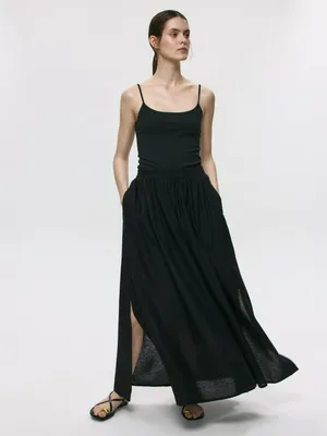 Юбка макси из вискозы и льна, арт. 3741