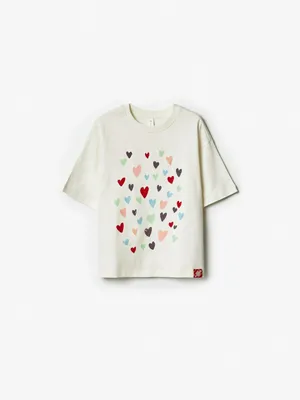 Футболка оверсайз SELA с принтом для девочек, арт. 37423