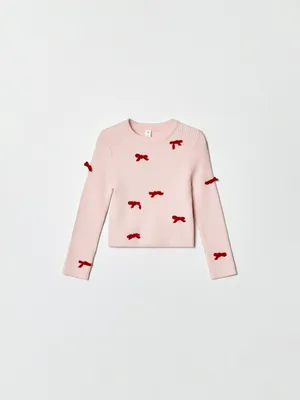 Вязаный джемпер Sela с бантиками для девочек, арт. 37427