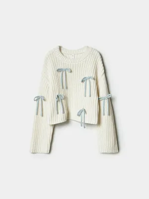 Джемпер вязаный SELA с бантиками, арт. 37437