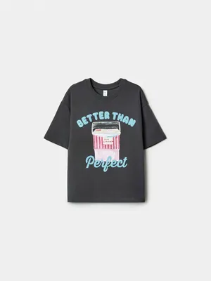 Футболка SELA оверсайз с принтом для девочек, арт. 37439