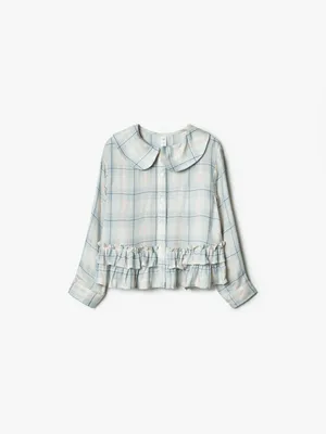 Нарядная блузка SELA в клетку для девочек, арт. 37448