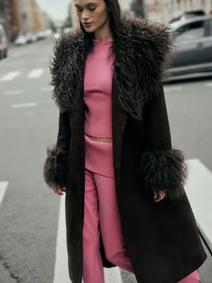 Пальто из искусственной замши, арт. 3748