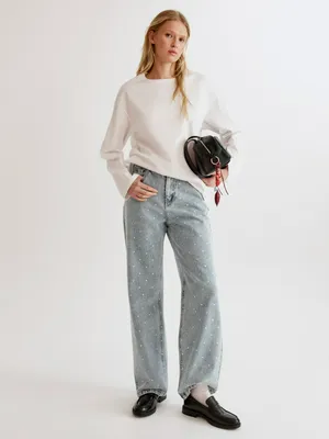 Джинсы SELA Wide Leg с вышивкой, арт. 37503