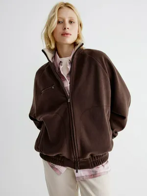 Женская флисовая толстовка Sela оверсайз на молнии, арт. 37768