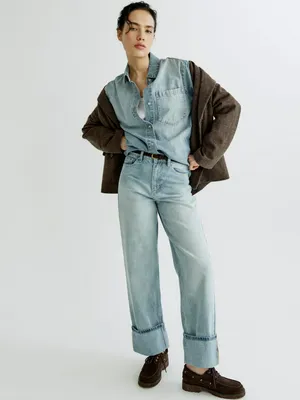 Женские прямые джинсы Sela с высокой посадкой и подворотом, арт. 37782