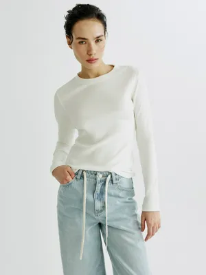 Лонгслив SELA приталенный в рубчик, арт. 37837