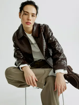 Куртка SELA из экокожи под крокодила, арт. 37860