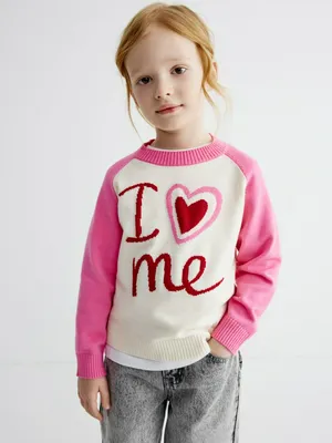 Джемпер Sela для девочек с принтом 'I love me', арт. 38042