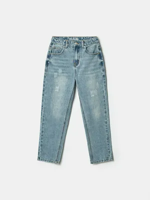 Джинсы SELA рваные свободного кроя для мальчиков, арт. 38111