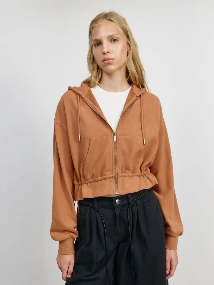 Толстовка оверсайз SELA Young, коричневый, арт. 3817