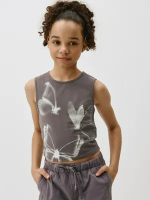 Топ SELA для девочек укороченный с принтом, арт. 38183