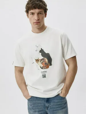 Футболка SELA с принтом кошек Стейнлена, арт. 38184
