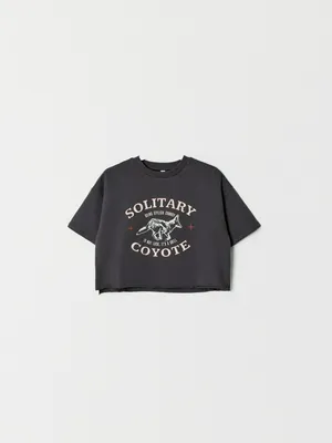 Футболка Sela укороченная с принтом, арт. 38209