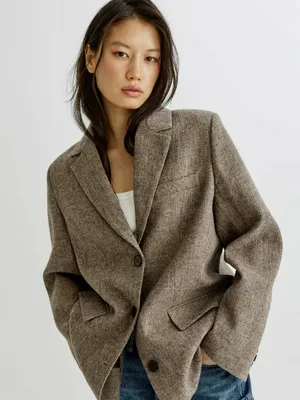 SELA Однобортное клетчатое пальто, арт. 38232