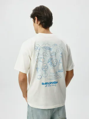 Футболка Sela прямого кроя с принтом, белый, арт. 38247