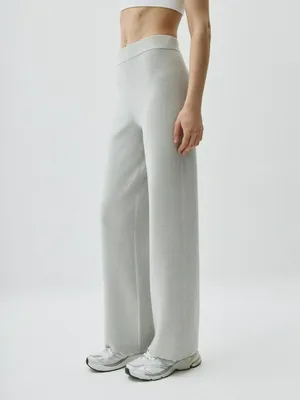 Прямые вязаные брюки Sela, серый, арт. 38256