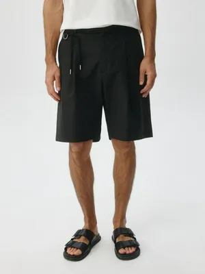 Шорты SELA Свободные Хлопковые, черный, арт. 38279