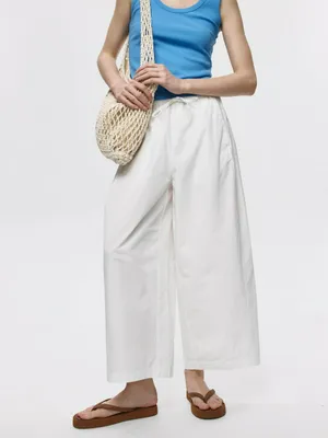 Брюки SELA объемного силуэта, белый, арт. 38281