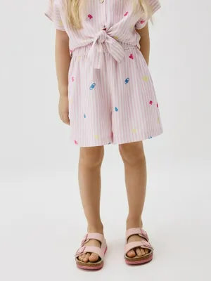 Детские шорты Sela ART PEOPLE с принтом, розовый, арт. 38282