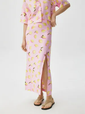 Юбка макси Sela с принтом, розовый, арт. 38287