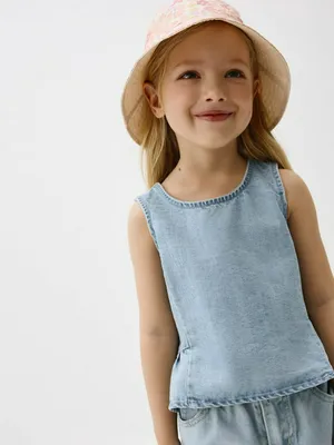 Джинсовый топ SELA для девочек, голубой, арт. 38288