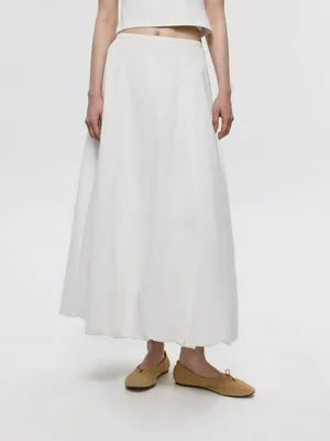 Хлопковая юбка-баллон Sela, белый, арт. 38289