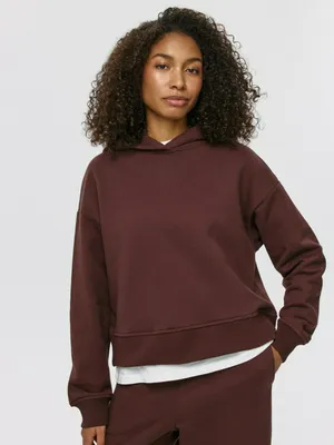 SELA Базовое укороченное худи, бордовый, арт. 38294