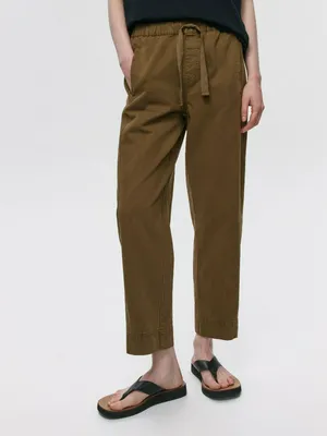 Укороченные брюки SELA, хаки, арт. 38320