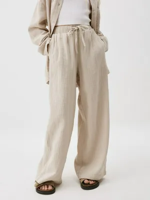 Муслиновые брюки Sela, бежевый, арт. 38321