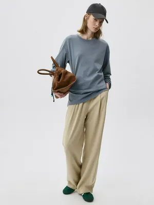 SELA Костюмные брюки на резинке, бежевый, арт. 38323