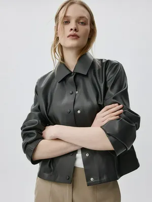 Короткая куртка Sela из экокожи, серый, арт. 38327