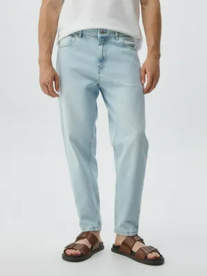 Джинсы SELA Carrot Fit со средней посадкой, голубой, арт. 38333