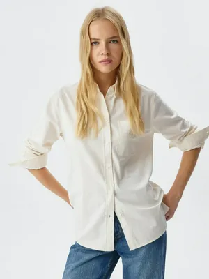 Хлопковая классическая рубашка с вышивкой, арт. 3834