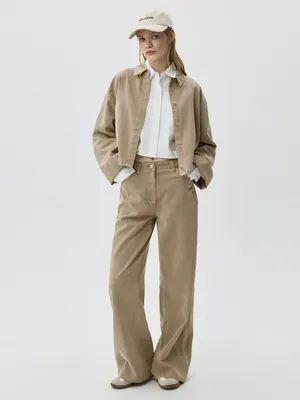 Брюки SELA широкие из тенселя, бежевый, арт. 38342