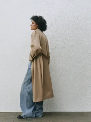 Джинсы SELA WIDE LEG со встречными складками, голубой, арт. 38354