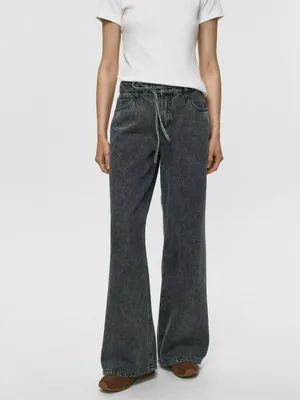 Джинсы Sela WIDE LEG с низкой посадкой, серый, арт. 38365