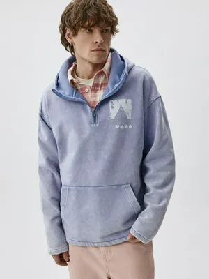 Худи оверсайз Sela с принтом, синий, арт. 38378