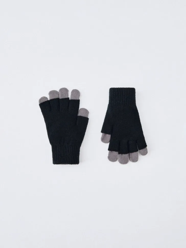 Набор из перчаток и митенок детский, разноцветный, арт. 3838