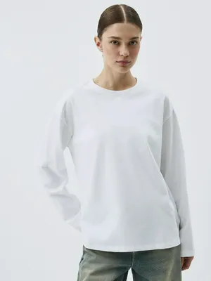 Лонгслив Sela ANNA OVERSIZE FIT, белый, арт. 38386