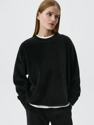 Свитшот оверсайз Sela, черный, арт. 38389