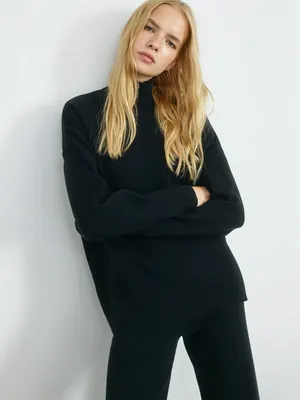 Вязаный свитер с воротником-стойкой, арт. 3839