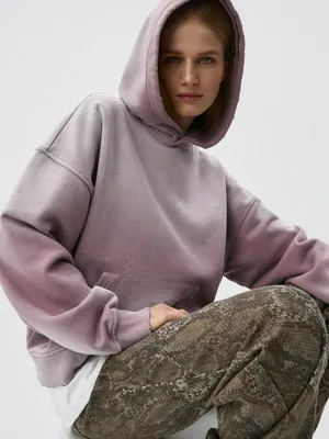 Худи Sela оверсайз с эффектом спрея, фиолетовый, арт. 38396