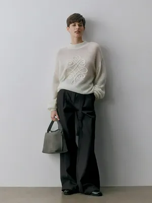 Широкие брюки SELA с поясом на талии, черный, арт. 38398