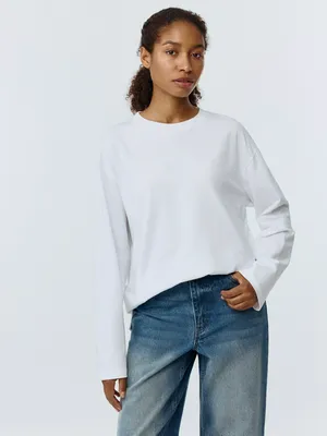 Лонгслив Sela Anna Оверсайз, белый, арт. 38404