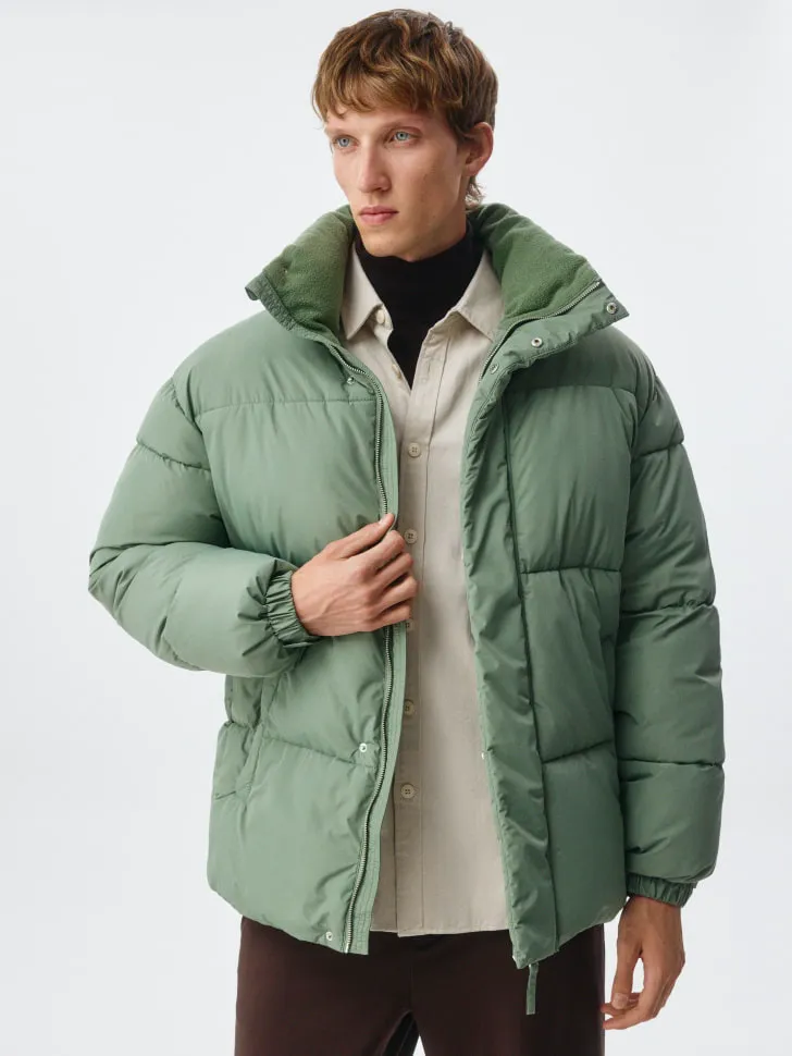 Стеганая куртка оверсайз, зеленый, арт. 3850
