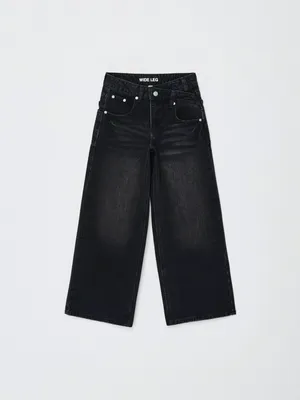 Джинсы Wide Leg с ассиметричным поясом для девочек, арт. 3856