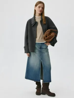 Джинсовая юбка миди, не указан, арт. 3866