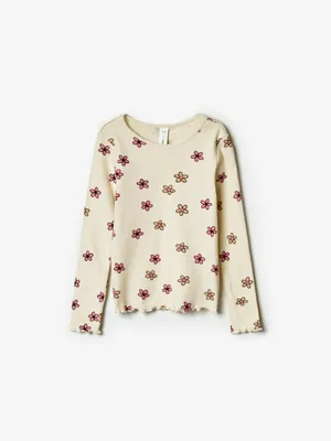 Лонгслив SELA для девочек с цветочным принтом, арт. 38683