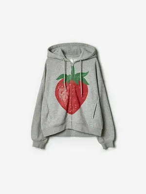Толстовка SELA Клубника, серый, арт. 38802